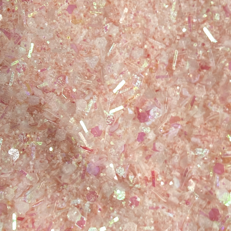 NAGAIA Sunset Pink Mirage dip powder — orange chunky glitter nail color swatch