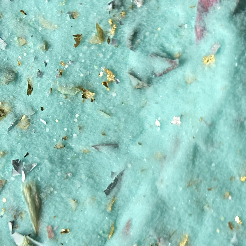 NAGAIA Flora Fantasy dip powder — green mixed powder nail color swatch