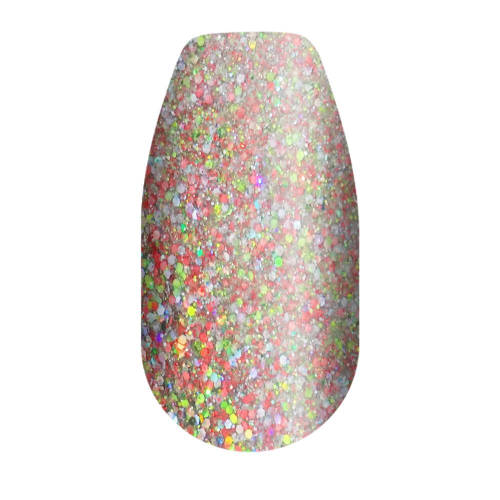 Rainbow Revelry Nail Dip Powder, Yellow Red Green Mixed Glitter Dip