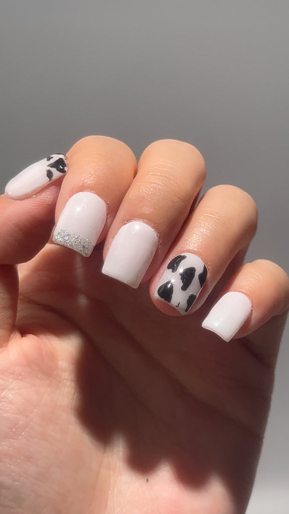 Estampado típico de vaca con brillo de azúcar