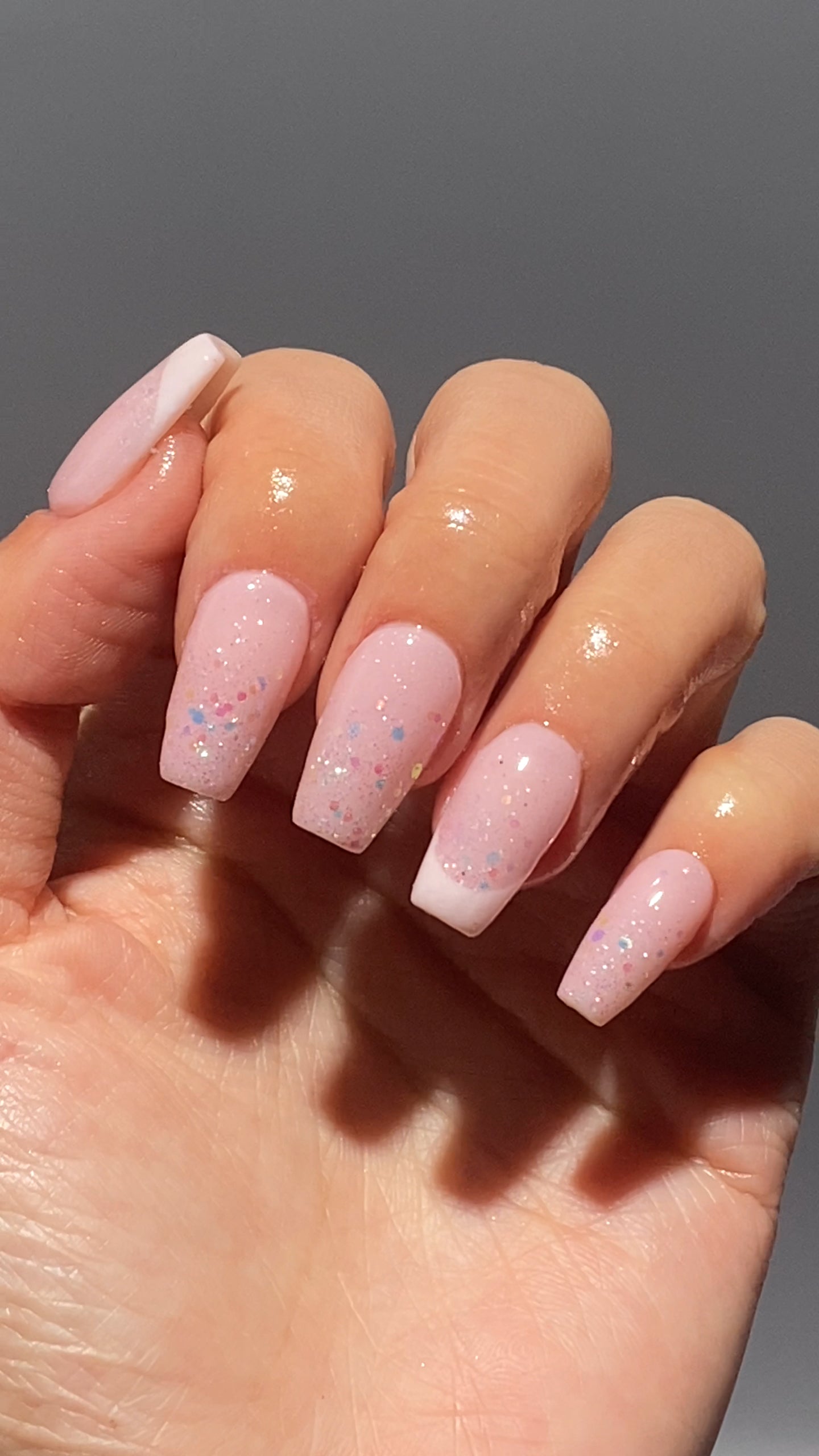 Layered Dip Powder Nails with Ombre Magic