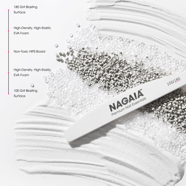 NAGAIA Premium Nail File 180/100 Grit powder