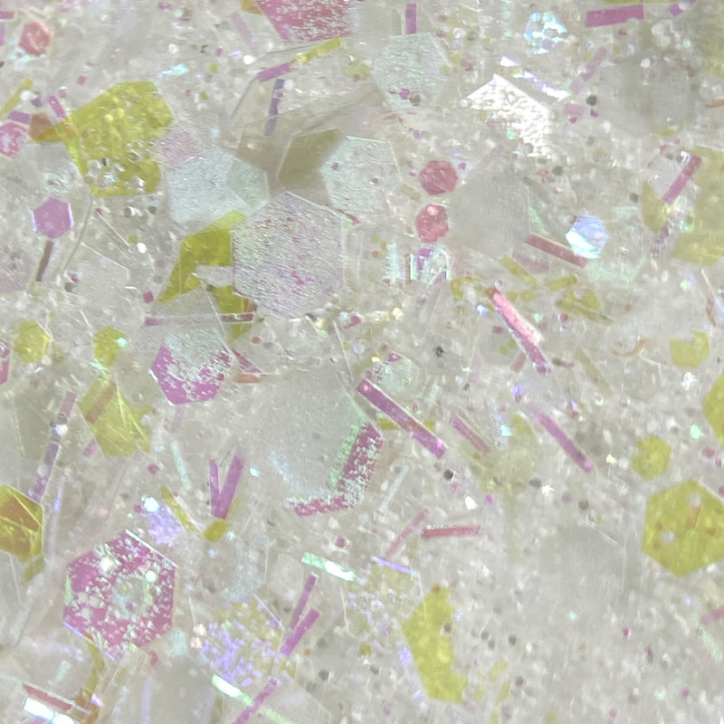 NAGAIA Winter Opal dip powder — white chunky glitter nail color swatch