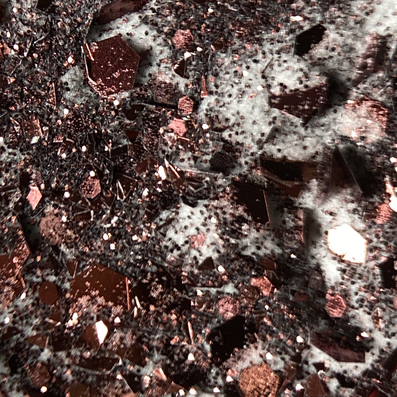 NAGAIA Blood Rose dip powder — brown chunky glitter nail color swatch