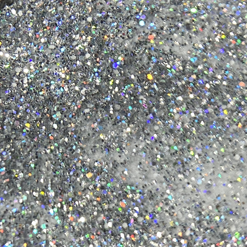 NAGAIA Sugar Sparkle dip powder — gray fine glitter nail color swatch